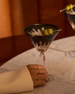 Image 3 of 3: Waterford Crystal Set of 2 Lismore Black Martini Glasses