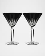 Image 1 of 3: Waterford Crystal Set of 2 Lismore Black Martini Glasses