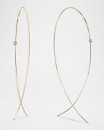 Image 1 of 5: LANA Large Upside Down Hoops with Diamonds
