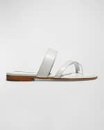 Image 1 of 5: Manolo Blahnik Susa Flat Leather Sandals