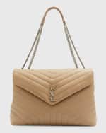 Image 1 of 6: Saint Laurent Loulou Large YSL Shoulder Bag in Quilted Leather