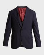 Image 1 of 5: Brunello Cucinelli Men's Super 150s Lightweight Wool and Silk Blazer