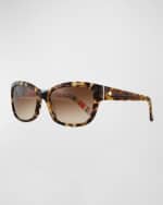 Image 1 of 3: kate spade new york johanna gradient butterfly sunglasses, havana