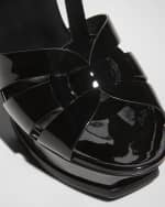 Image 3 of 5: Saint Laurent Tribute Patent Platform Sandals
