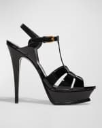 Image 1 of 5: Saint Laurent Tribute Patent Platform Sandals