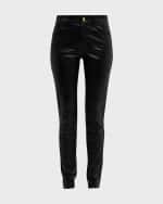 Image 1 of 6: Lafayette 148 New York Mercer Mid-Rise Leather Skinny Jeans