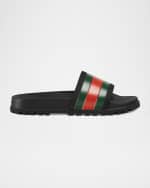 Image 1 of 4: Gucci Men's Pursuit Trek Web Slide Sandals