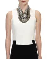 Image 2 of 2: Mignonne Gavigan Le Charlot Beaded Scarf Necklace, Gray