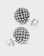 Image 4 of 5: LAGOS Caviar Pearl Front-Back Stud Earrings