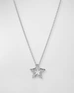 Image 1 of 2: Roberto Coin Diamond Star Pendant Necklace in 18K White Gold