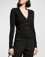 Image 2 of 6: Theory Preen V-Neck Merino Cardigan