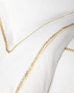 Image 1 of 2: Roberto Cavalli New Gold Plain King Fitted Sheet, White