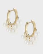 Image 1 of 2: Sydney Evan Pearl Tassel Huggie Hoop Earrings
