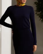 Image 2 of 5: Ralph Lauren Collection Crewneck Long-Sleeve Cashmere Jersey Sweater