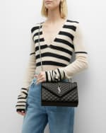 Image 3 of 6: Saint Laurent Envelope Triquilt Medium YSL Shoulder Bag in Grained Leather