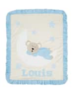 Image 2 of 2: Boogie Baby Personalized Goodnight Teddy Plush Blanket, Blue