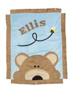 Image 2 of 2: Boogie Baby Personalized Peek-a-Boo Bear Plush Blanket, Brown