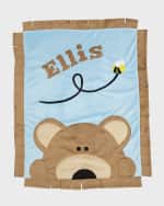 Image 1 of 2: Boogie Baby Personalized Peek-a-Boo Bear Plush Blanket, Brown