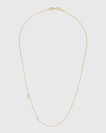 Image 1 of 5: Zoe Lev Jewelry 14k Yellow Gold Personalized 0.03ct Asymmetric Initial & Diamond Bezel Necklace