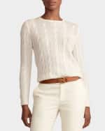 Image 2 of 5: Ralph Lauren Collection Crewneck Cashmere Cable-Knit Sweater