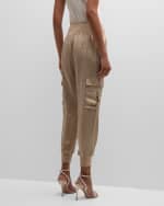 Image 5 of 6: Cinq a Sept Tous Les Jours Giles Satin Jogger Pants