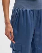 Image 6 of 6: Cinq a Sept Tous Les Jours Giles Satin Jogger Pants