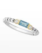 Image 2 of 4: LAGOS 18k Beaded Stacking Band Ring w/ Diamonds