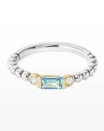 Image 1 of 4: LAGOS 18k Beaded Stacking Band Ring w/ Diamonds
