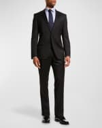 Image 2 of 5: BOSS Men's Stretch-Wool Basic Two-Piece Suit, Black