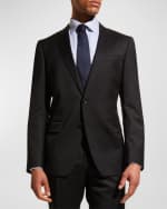 Image 3 of 5: BOSS Men's Stretch-Wool Basic Two-Piece Suit, Black