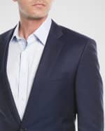 Image 4 of 6: BOSS Men's Wool Basic Two-Piece Suit, Blue