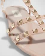 Image 3 of 5: Valentino Garavani Rockstud Jelly Flat Gladiator Sandals