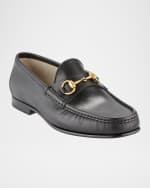 Image 2 of 4: Gucci Men's Leather Horsebit Loafers