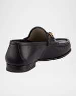 Image 3 of 4: Gucci Men's Leather Horsebit Loafers