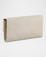 Image 3 of 3: Jimmy Choo Emmie Glitter Leather Clutch Bag