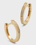 Image 4 of 5: Sydney Evan 14k Diamond Small Huggie Hoop Earrings