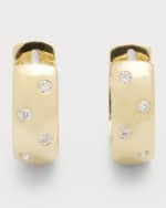 Image 1 of 5: Roberto Coin 18k Yellow/White Gold Diamond Huggie Hoop Earrings
