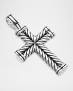 Image 3 of 3: David Yurman Men's Chevron Cross Pendant in Silver, 40mm