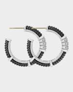 Image 4 of 5: LAGOS Black Caviar Diamond Hoop Earrings