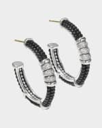 Image 1 of 5: LAGOS Black Caviar Diamond Hoop Earrings