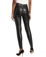 Image 2 of 3: Alice + Olivia Maddox Leather High-Waist Side Zip Leggings