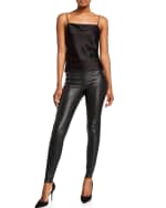Image 3 of 3: Alice + Olivia Maddox Leather High-Waist Side Zip Leggings