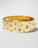 Image 1 of 4: Roberto Coin Pois Moi Luna 18k Gold Diamond Wide Bangle