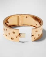 Image 2 of 4: Roberto Coin Pois Moi Luna 18k Rose Gold Diamond Wide Bangle