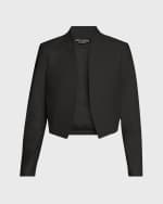 Image 1 of 2: Alice + Olivia Harvey Draped Open-Front Leather Jacket