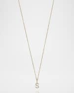 Image 1 of 3: Sarah Chloe Mini Amelia 14K Gold Diamond Initial Pendant Necklace