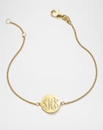 Image 1 of 3: Sarah Chloe Cara 14K Gold Monogrammed Circle Chain Bracelet, Gold