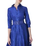 Image 2 of 5: Carolina Herrera Taffeta Button-Front Shirt