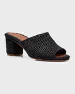 Image 5 of 6: Carrie Forbes Rama Woven Raffia Slide Sandals