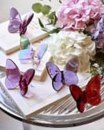 Image 2 of 5: Baccarat 2.5" Lucky Crystal Peony Pink Butterfly